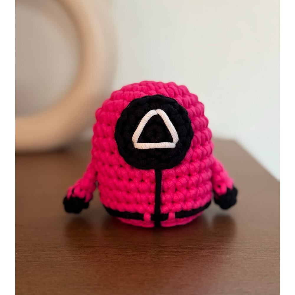 *Pre-made Plushie* The Woobles Netflix Squid Game Red Guard Crochet Plush (mod)